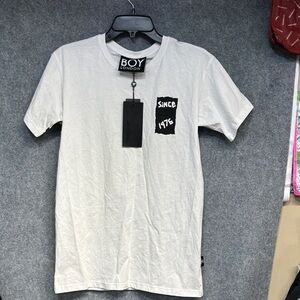 Boy London since 1976 white and blk cotton short sleeve Eagle back shirt xs